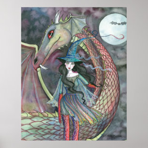 Witch and Dragon Poster by Molly Harrison