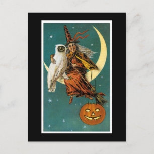 Witch and Her Owl Postcard