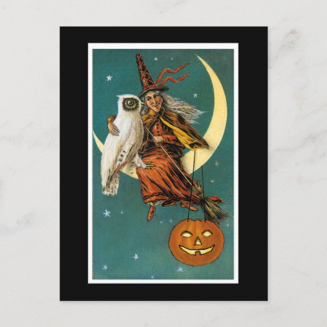Witch and Her Owl Postcard (Front)