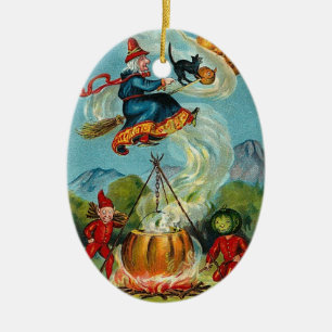 Witch and Imps Ornament