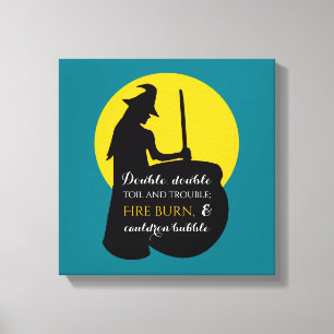 Witch and Moon Magic Spell Canvas Print