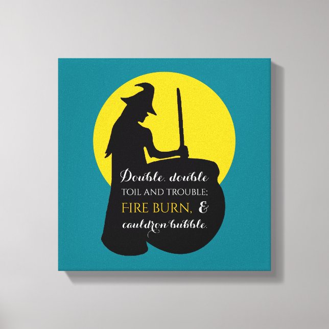Witch and Moon Magic Spell Canvas Print (Front)
