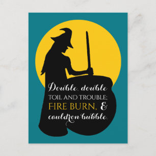 Witch and Moon Magic Spell Invitation Postcard