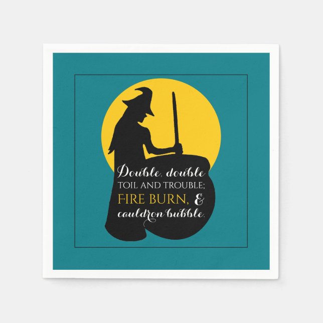Witch and Moon Magic Spell Napkin (Front)