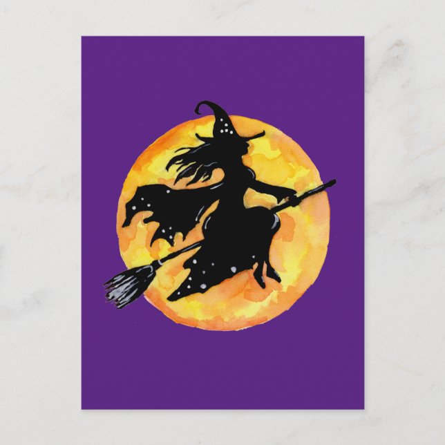 Witch and Moon Postcard (Front)