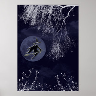 Witch and Moon Poster