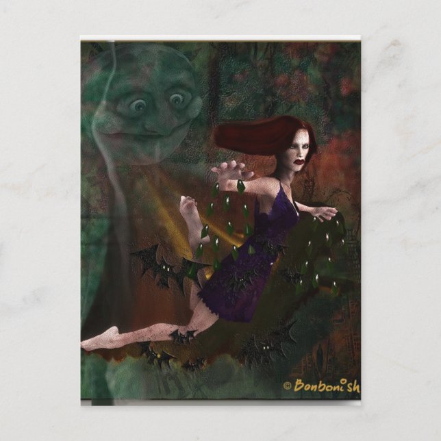 Witch and the Moon Postcard (Front)