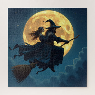 Witch and Warlock Personalised Halloween Jigsaw Puzzle