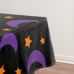 Witch and Wizards Stars and Moon Halloween  Tablecloth
