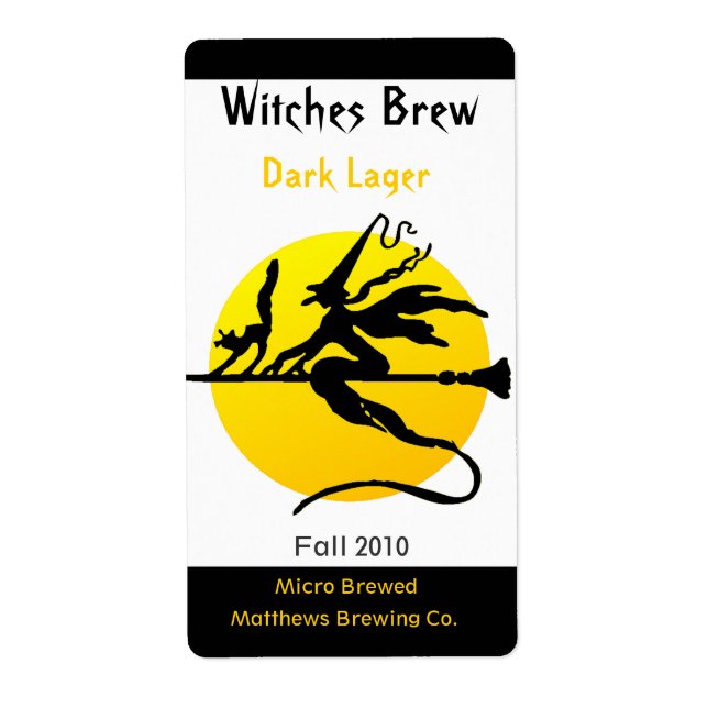 Witch and Yellow Moon Bottle Labels (Front)