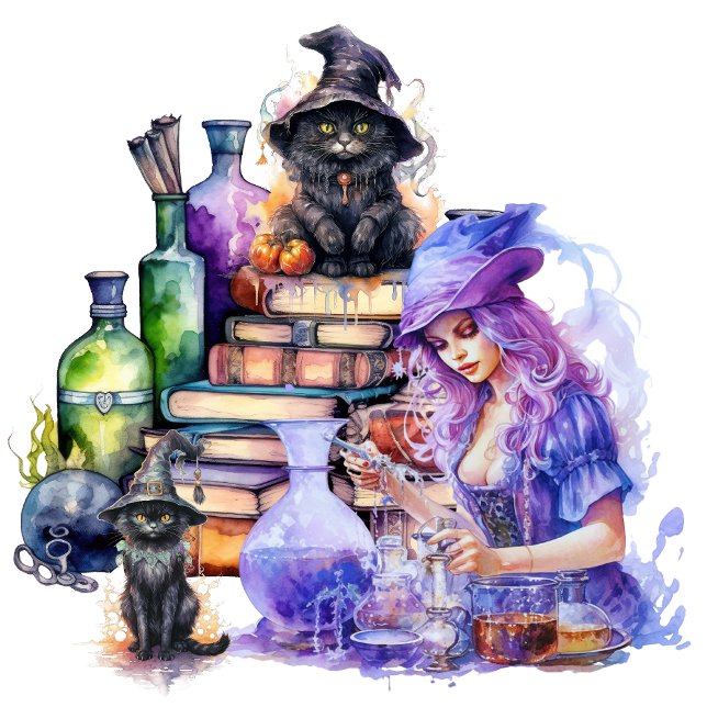 Witch Apothecary Poster (Alchemy of Knowledge, Artistry of Spells: Witch Lab Awaits Your Discovery.)
