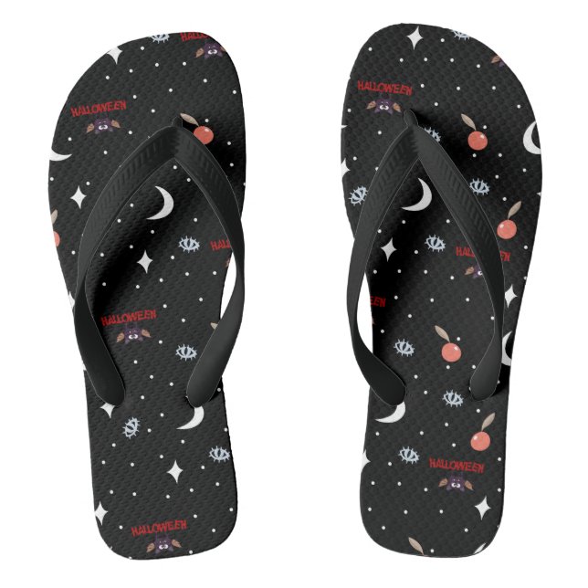 Witch Apple Spooky Eye Halloween Night  Thongs (Footbed)