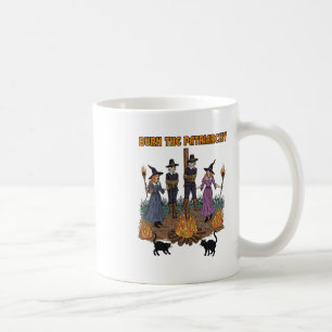 Witch Art Burn The Patriarchy Sticker Coffee Mug
