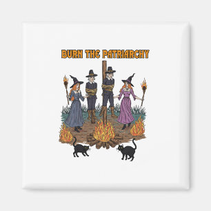 Witch Art Burn The Patriarchy Sticker  Magnet