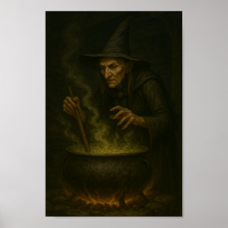 Witch at the Cauldron–Stirring Up Magic and Mayhem Poster