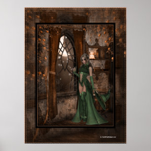 Witch at the Window :: Halloween Design Poster