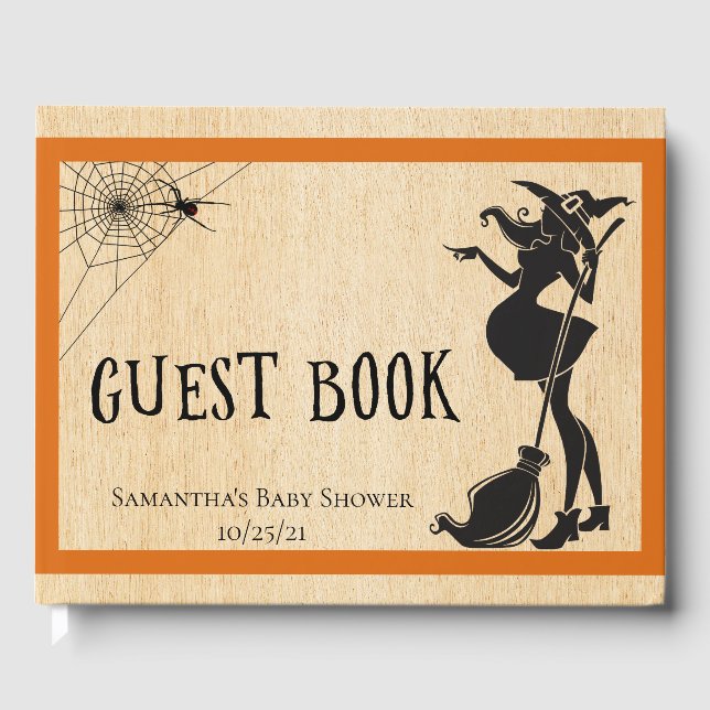 Witch Baby Shower Halloween Guest Book (Front)