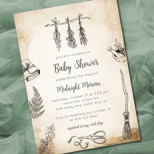 Witch Baby Shower Invitation (Creator Uploaded)