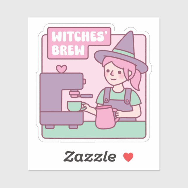 Witch Barista Witches Brew Coffee Funny (Sheet)