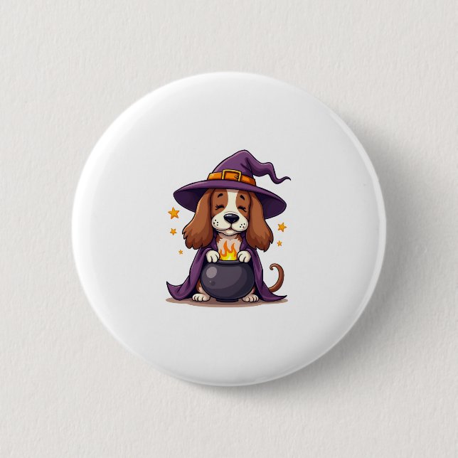 Witch Basset Brew 6 Cm Round Badge (Front)