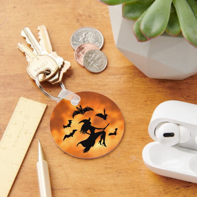 Witch Bats Moon  Key Ring (Desk)