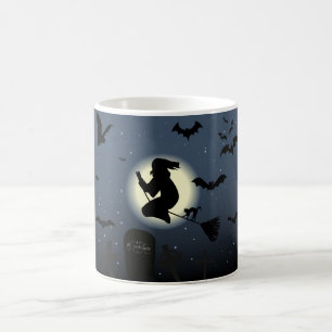 Witch & Bats White Coffee Mug