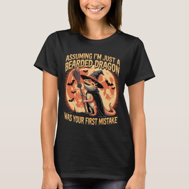 Witch Beardie Funny Halloween T-Shirt (Front)