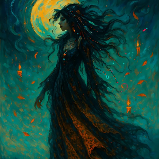 Witch Beneath the Moon – Gothic Decoupage Paper (Creator Uploaded)