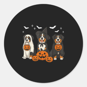 Witch Bernese Mountain Halloween Berner Ghost Dog Classic Round Sticker