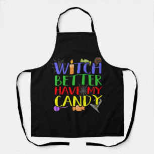 Witch Better Have My Candy Candle Women Halloween Apron