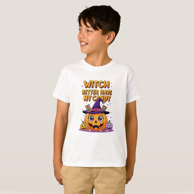 Witch Better Have My Candy – Cute Kawaii Halloween T-Shirt (Front Full)