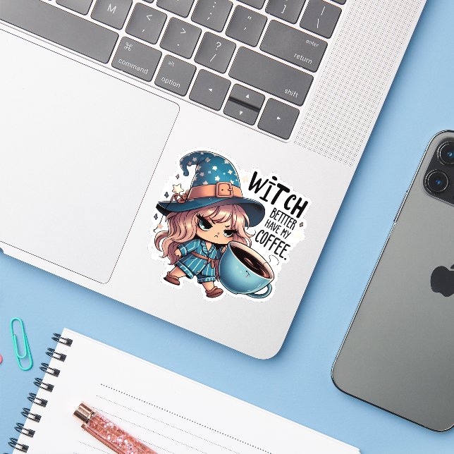 Witch Better Have My Coffee – Cute Funny Halloween (Laptop w/ iPhone)