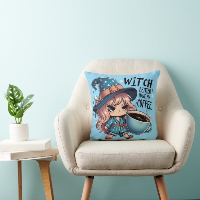 Witch Better Have My Coffee Funny Halloween Witch Cushion (Chair)