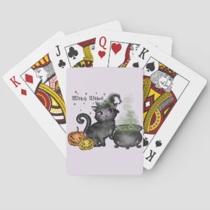 Witch Black Cat   Witch Vibes Playing Cards