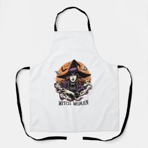Witch Black Cat Witchy Magic Vintage Halloween Wom Apron