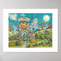 WITCH & BLACK CATS ASSEMBLY LINE PIE FACTORY Funny