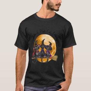 Witch Black Hat Cat Society Halloween T-Shirt