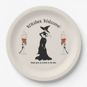 Witch Bloody Cocktail Hart Skeleton Hand Halloween Paper Plate