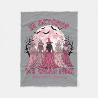 Witch Breast Cancer Awareness Fleece Blanket