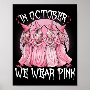 Witch Breast Cancer Awareness Pink Poster