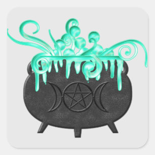 Witch Brew Pagan Magick Potion Cauldron Stickers