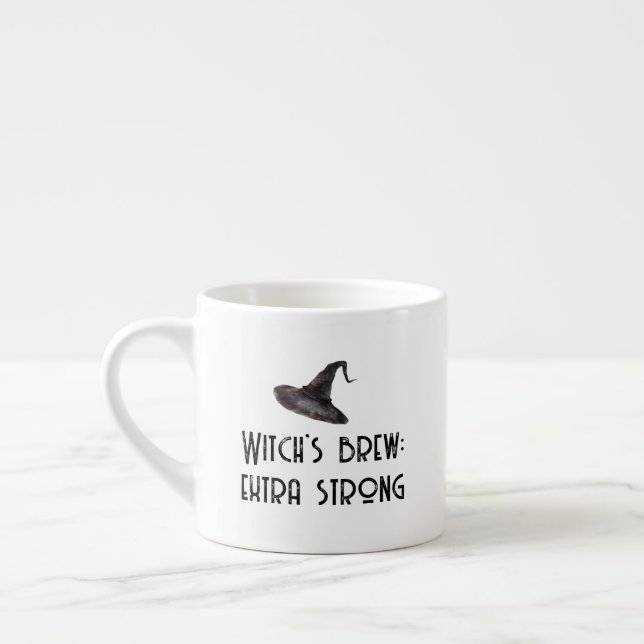 Witch Brew White Halloween Espresso Cup (Left)