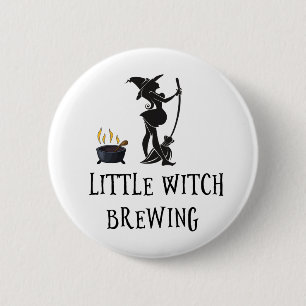 Witch Brewing Pregnant Maternity Baby Shower 6 Cm Round Badge