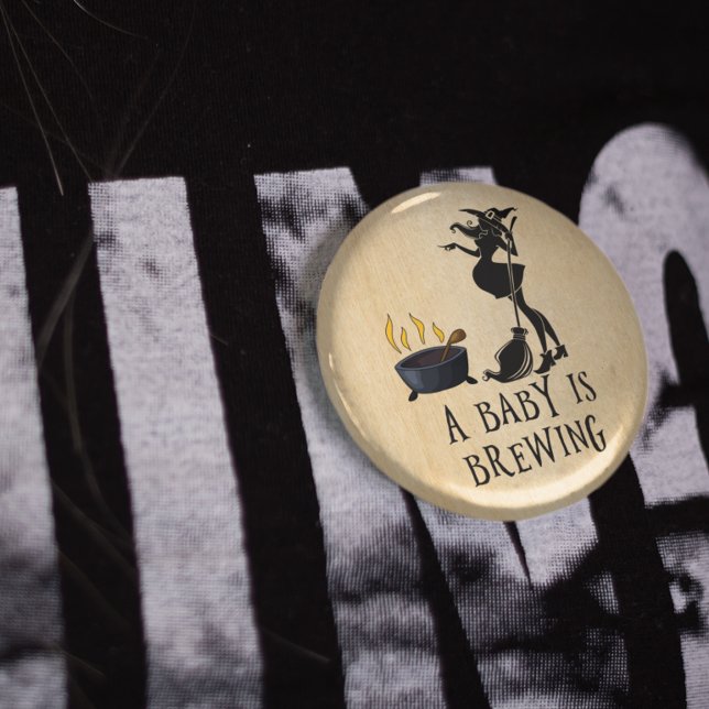 Witch Brewing Pregnant Maternity Baby Shower Butto 6 Cm Round Badge (Creator Uploaded)