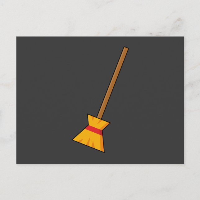 Witch Broom Holiday Postcard (Front)