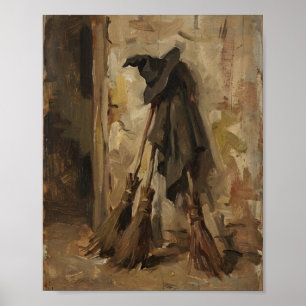 Witch Broom No. 3 II Vintage Painting Poster