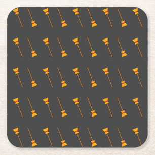 Witch Broom Square Paper Coaster