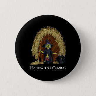 Witch Brooms Throne Fun Halloween Girls Kids  6 Cm Round Badge