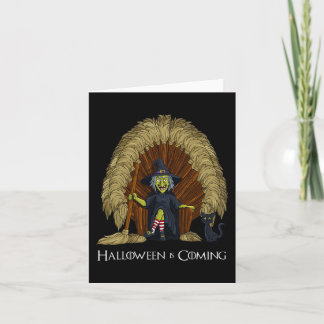 Witch Brooms Throne Fun Halloween Girls Kids  Card