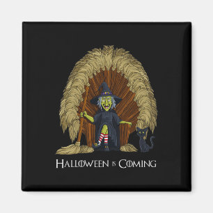 Witch Brooms Throne Fun Halloween Girls Kids Magnet
